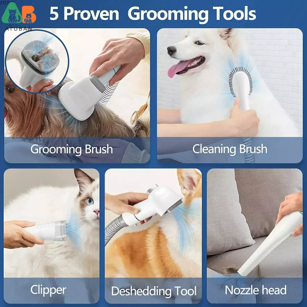 Pet Grooming Vacuum Kit for Dogs &amp; Cats